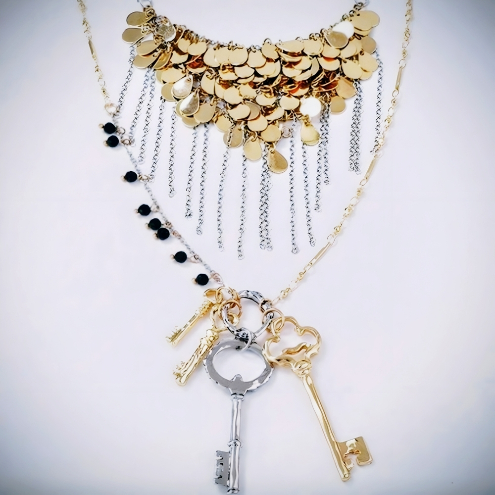 Tassel Key Necklace Set; nwot